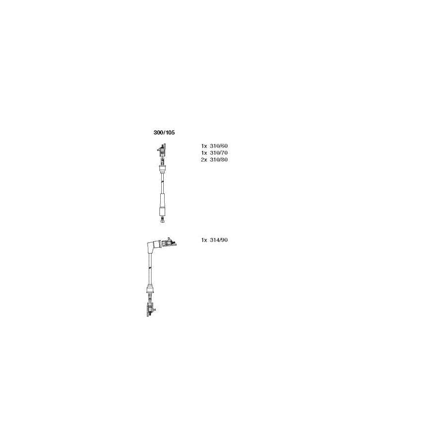 Bremi 300/105 Ignition Cable Kit for Alfa Romeo Alfetta