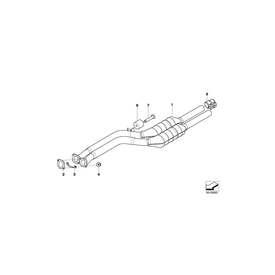 Genuine BMW 18107518713 E85 Exhaust Pipes With Primary Silencer (Inc. Z4)