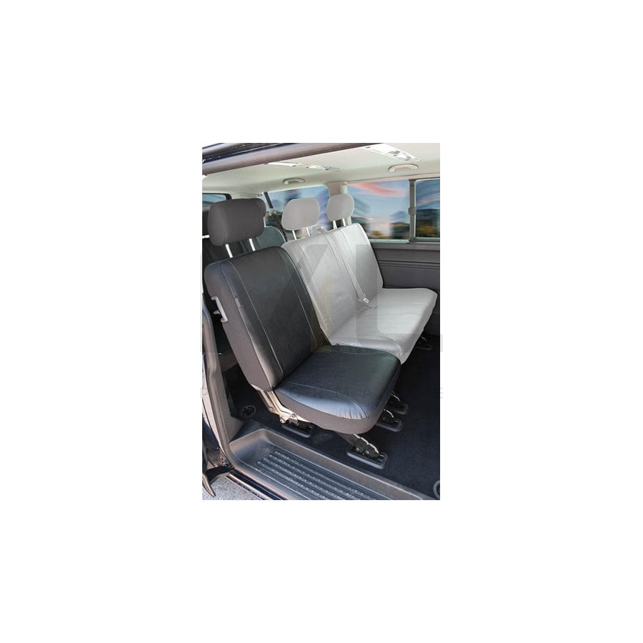 WALSER 11458 Car seat cover for VW TRANSPORTER Black, Leatherette, Polyester, Rear