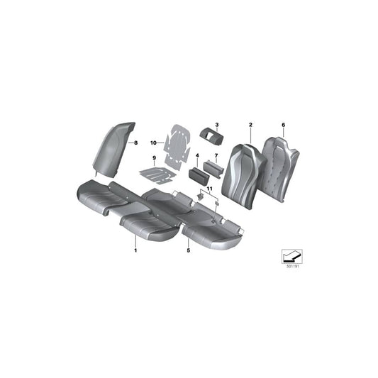 Genuine BMW 52209498764 G16 Cover For Comfort Seat, Leather ELFENBEINWEISS (Inc. M850iX, 840i & 840iX)