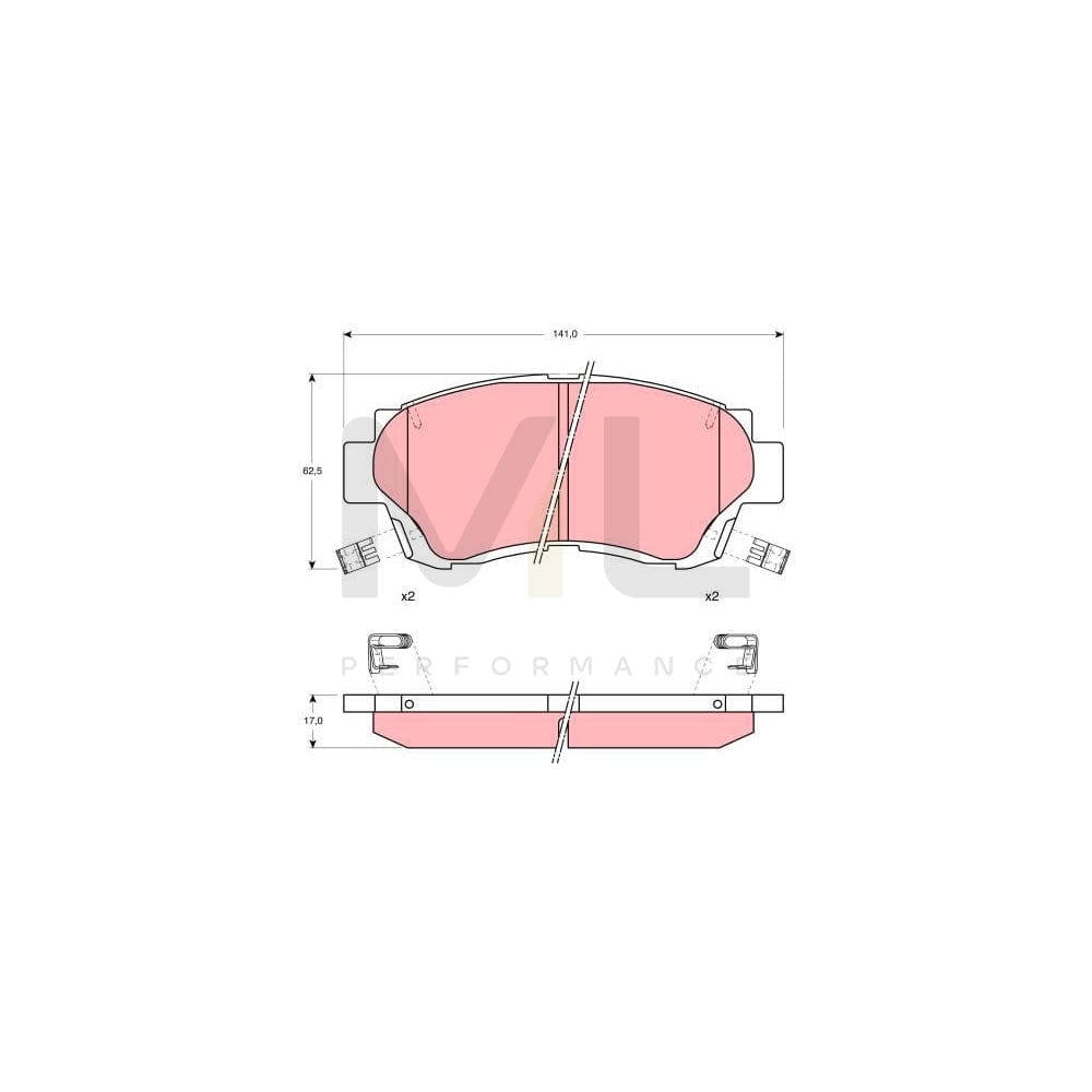 TRW Gdb1142 Brake Pad Set With Acoustic Wear Warning, With Accessories