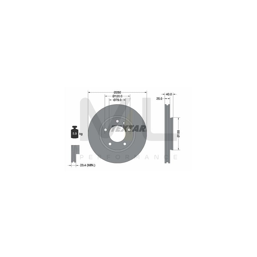 TEXTAR 92071000 Brake Disc for BMW 3 Series Internally Vented, without wheel hub, without wheel studs  - 1 piece