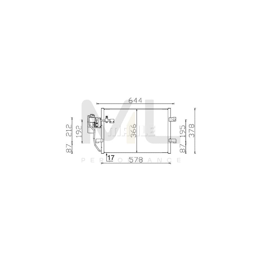 MAHLE ORIGINAL AC 351 000S Air conditioning condenser with dryer, with seal ring | ML Performance Car Parts