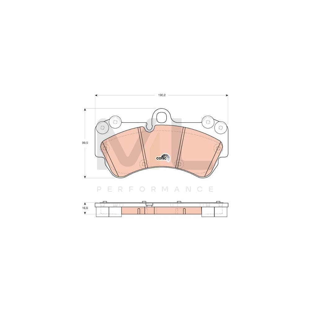 TRW Cotec Gdb1720 Brake Pad Set For Vw Touareg I (7La, 7L6, 7L7) Prepared For Wear Indicator