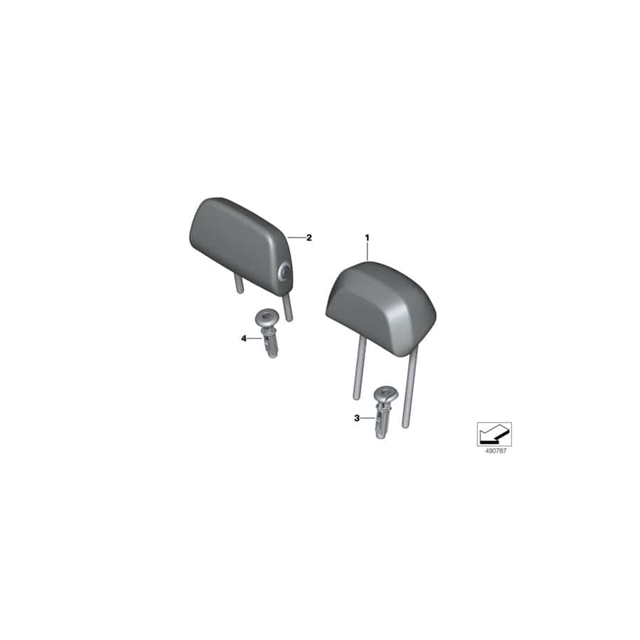 Genuine BMW 52208079401 Headrest Leather GRAU/ORANGE (Inc. X4 M)