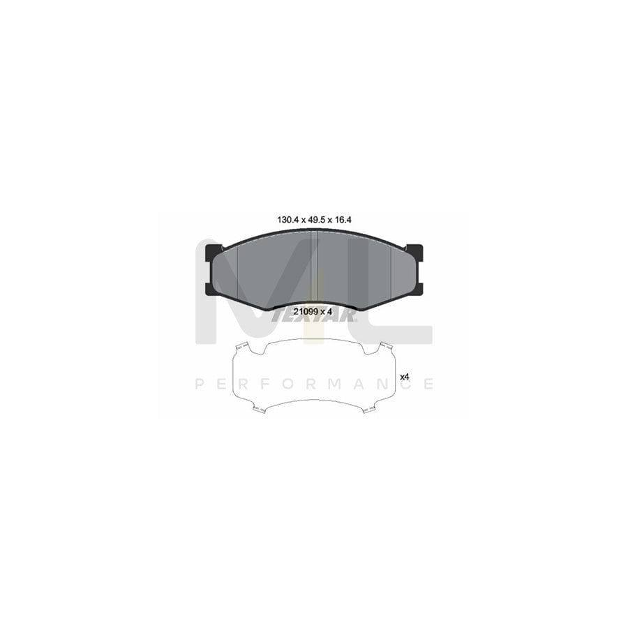 TEXTAR 2109901 Brake pad set not prepared for wear indicator