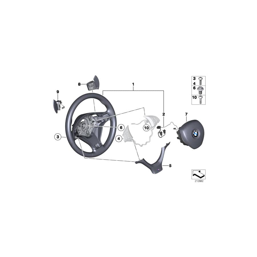Genuine BMW 32306795204 E70 E71 M Sports Steer.-Wheel, Airbag, Leather (Inc. X5 M & X6 M)