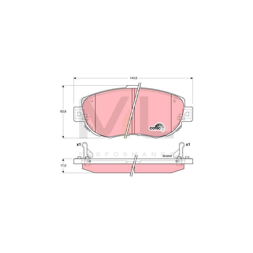 TRW Cotec Gdb3235 Brake Pad Set With Acoustic Wear Warning