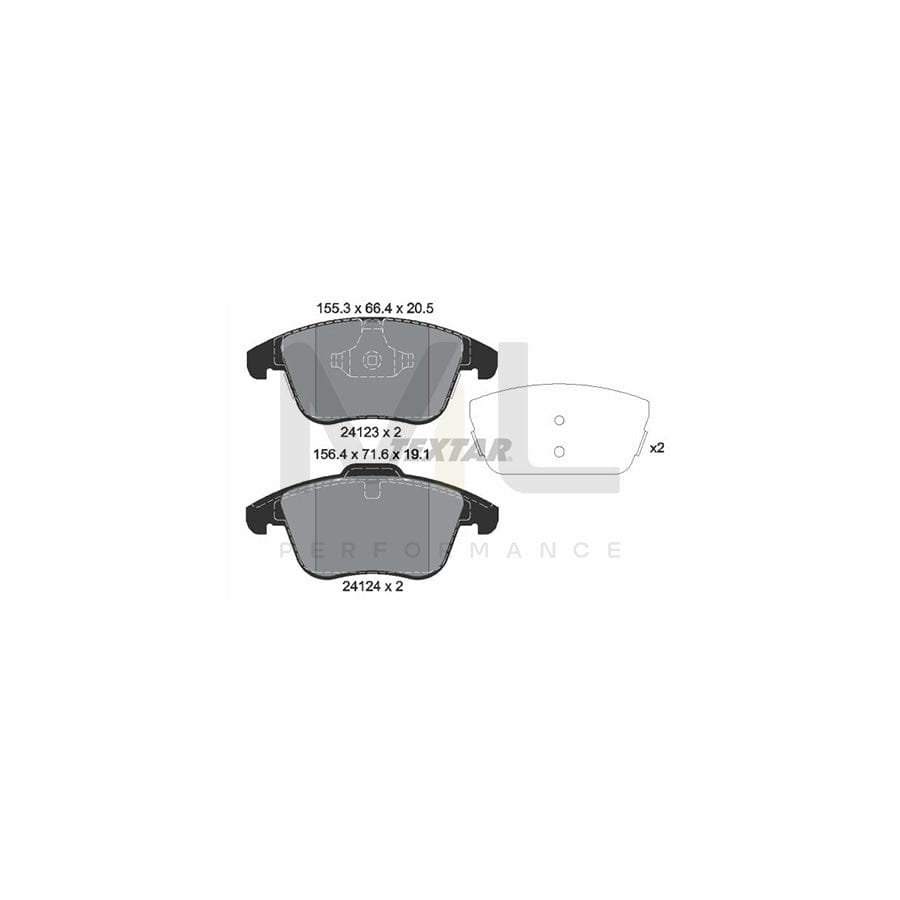 TEXTAR 2412305 Brake pad set not prepared for wear indicator