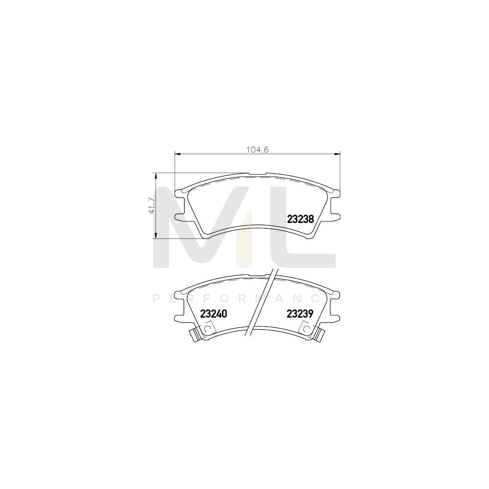Hella 8DB 355 017-051 Brake Pad Set For Hyundai Amica / Atoz (Mx) With Acoustic Wear Warning | ML Performance Car Parts
