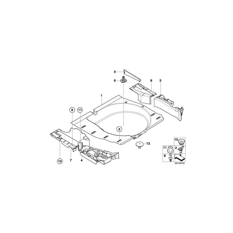 Genuine BMW 51478220068 E39 Luggage Comp.Indentation Trim Panel (Inc. 530i, 525d & 520i)