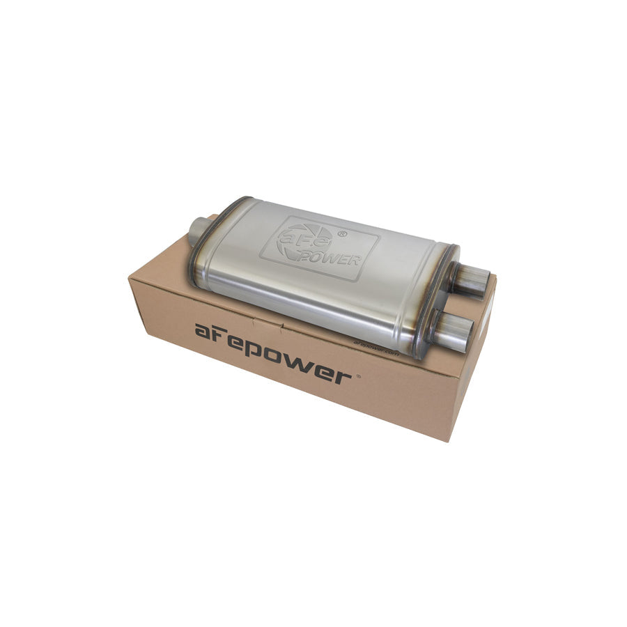 aFe 49M00014 3 IN ID Center/2-1/2 IN ID Dual-Outlet x 11 IN W x 6 IN H x 22 IN L - Oval Body Muffler