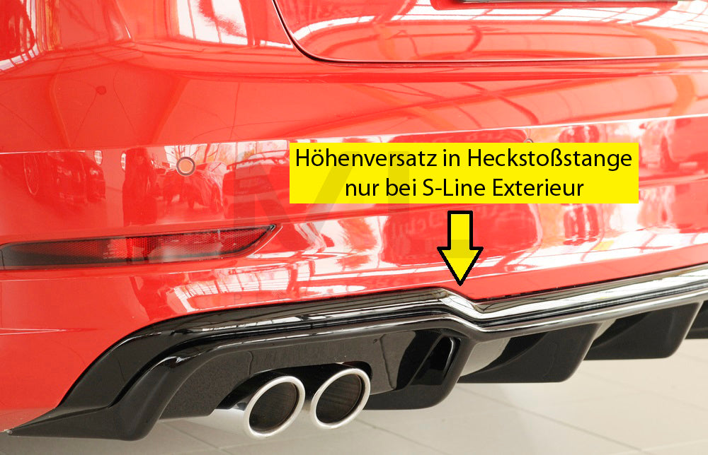 Rieger 00056825 Audi 8V S3 Rear Diffuser 9 | ML Performance UK Car Parts