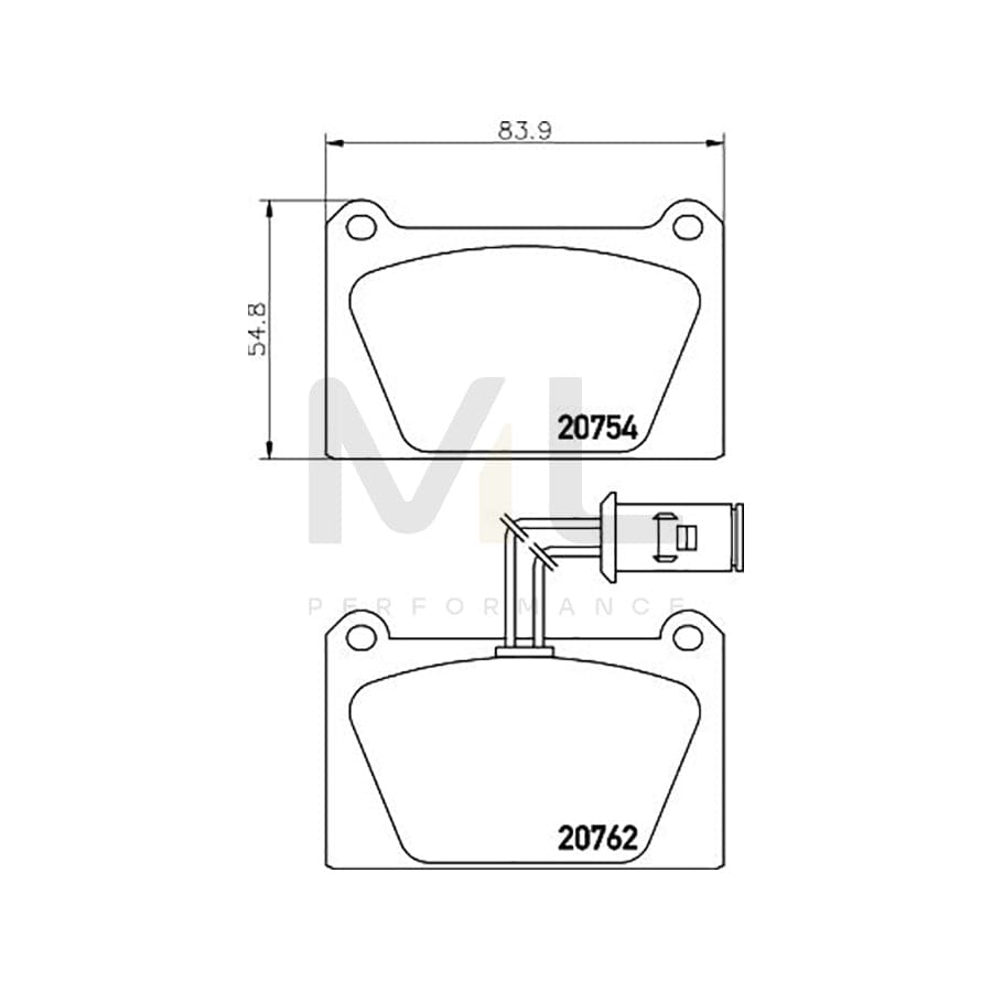 TEXTAR 2075402 Brake pad set with integrated wear warning contact