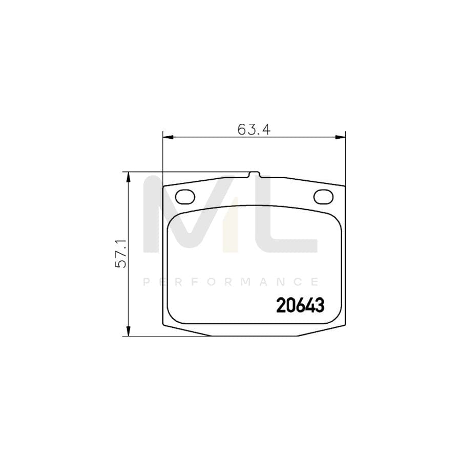 TEXTAR 2064301 Brake pad set not prepared for wear indicator