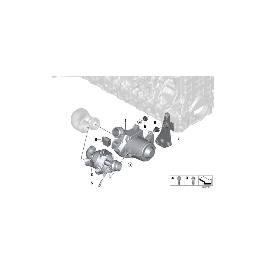 Genuine BMW 11510415390 E60 E61 Set Of Alu. Screws Water Pump 8X26 (Inc. 535i & 535xi)