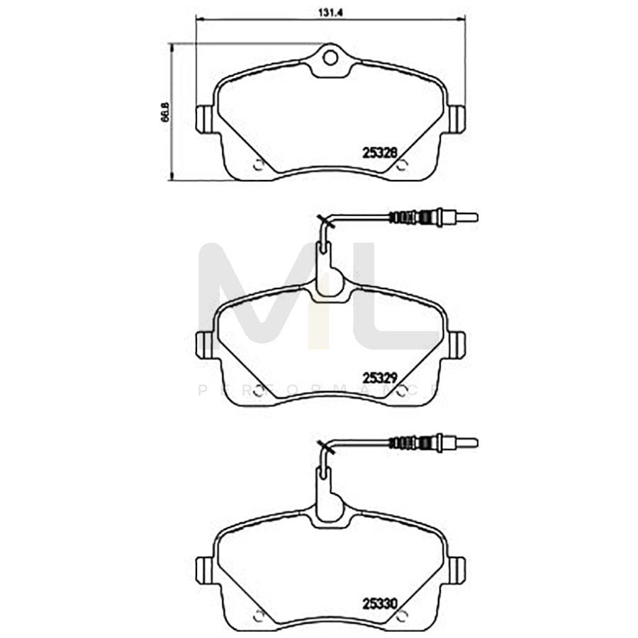 TEXTAR 2532801 Brake pad set for PEUGEOT 407 with integrated wear warning contact