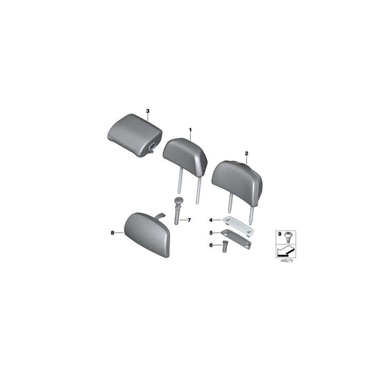 Genuine BMW 52207477783 G11 G12 Headrest Comfort, Leather NAMY MOKKA (Inc. 745eX, 725d & 750LdX)