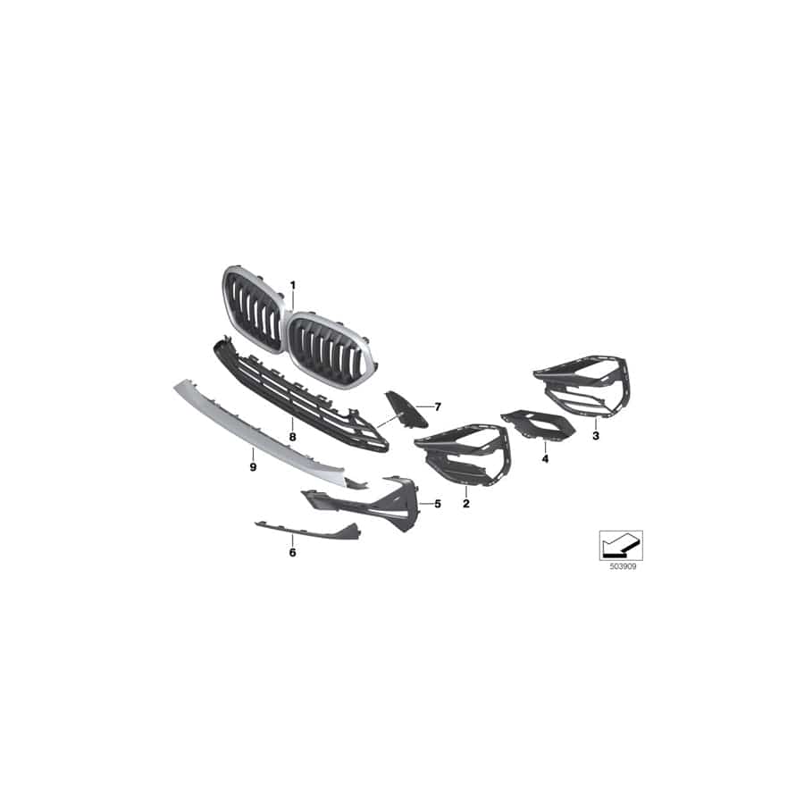 Genuine BMW 51138493450 F48 Grill Front BASIS (Inc. X1)