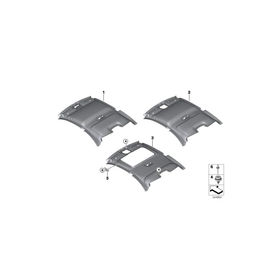 Genuine BMW 51447291182 F87 F22 Retainer, Headliner, Front Right (Inc. 220i, M240iX & 230i)