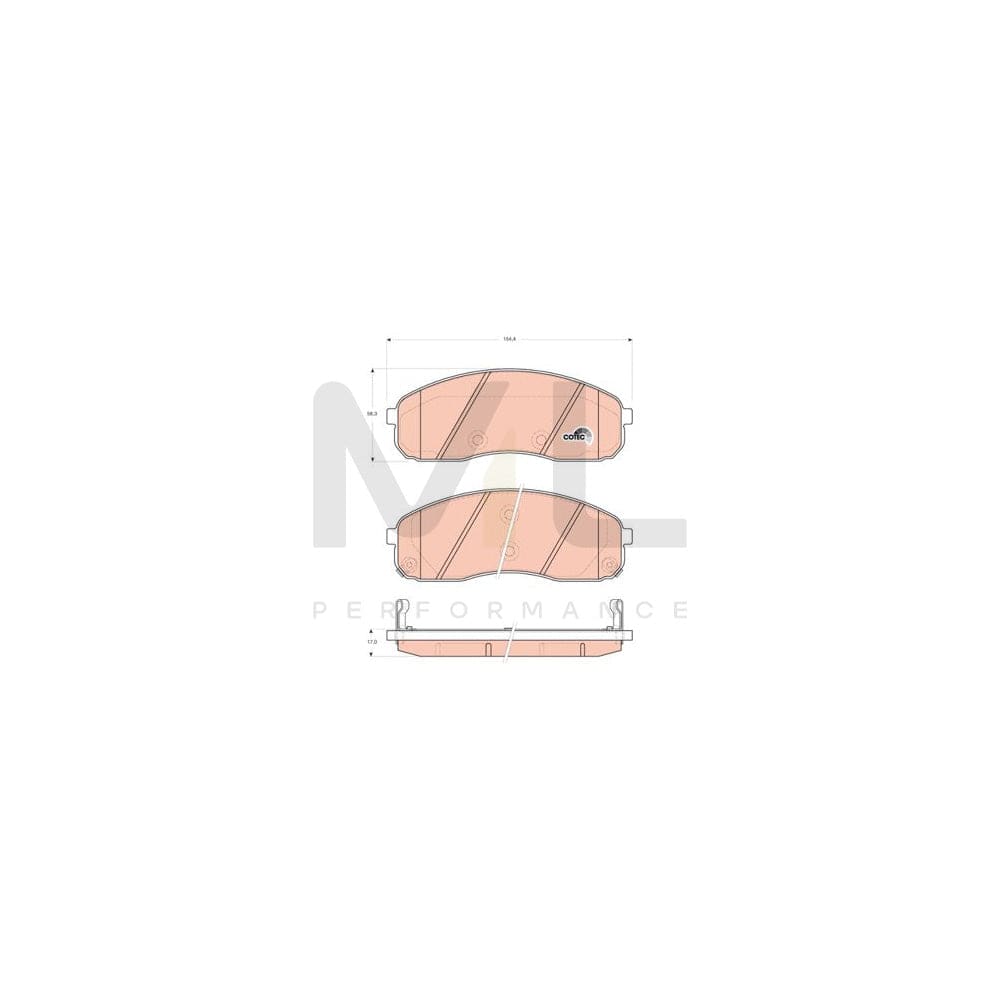 TRW Cotec Gdb3433 Brake Pad Set For Kia Sedona With Acoustic Wear Warning