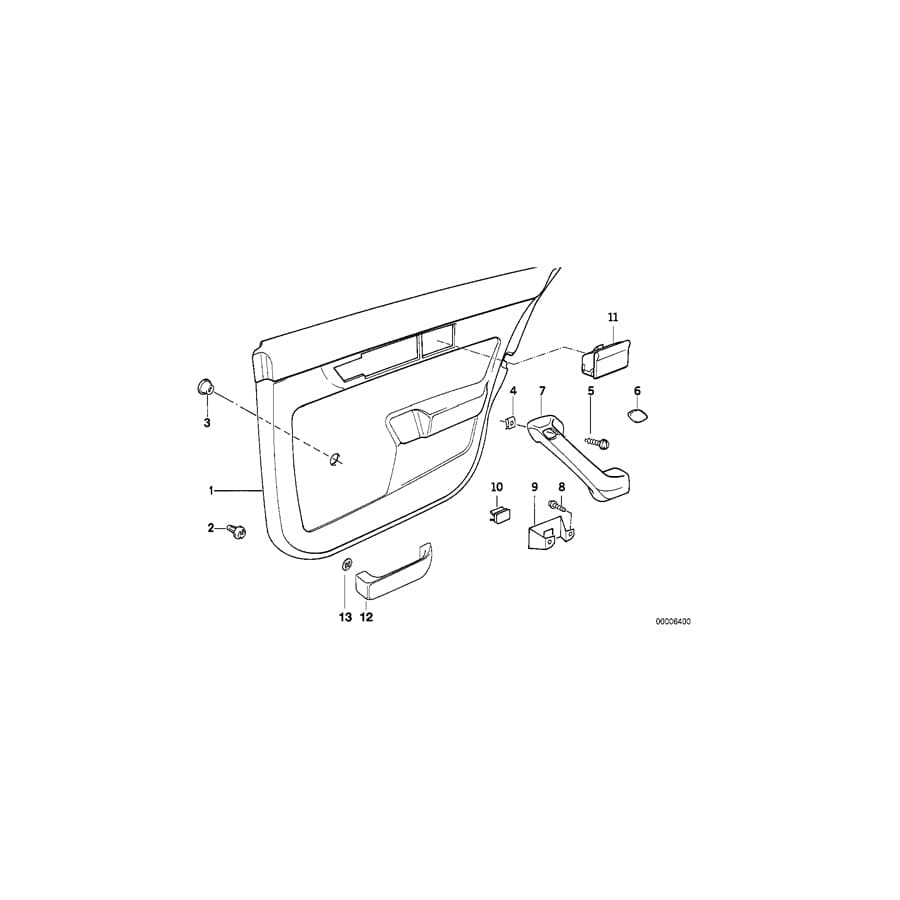 Genuine BMW 51428203127 E34 Door Lining Leather Rear Left 0203 SCHWARZ (Inc. 525tds, 540i & 518g)