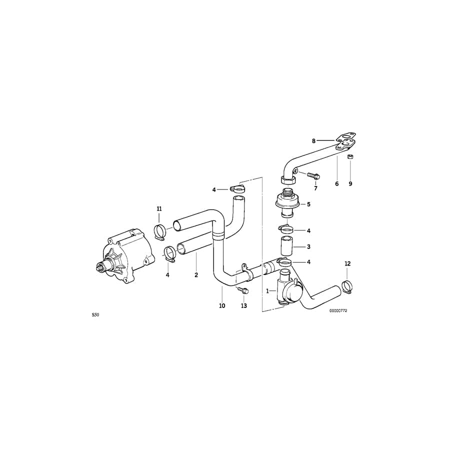 Genuine BMW 11721318475 E36 Air Intake Tube (Inc. M3 & Z3 M)