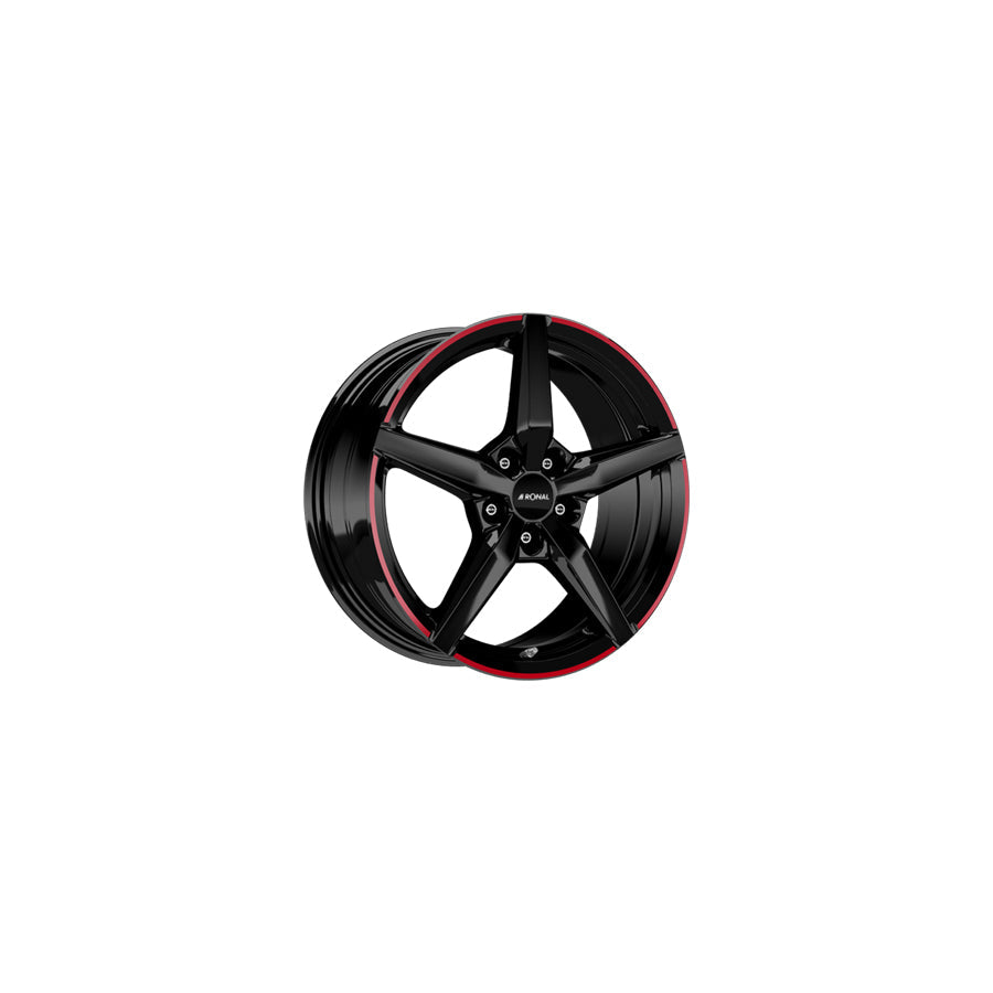 Ronal R69 MCR 8x18 ET40 69R8805.08X/MCR Jetblack - Red Rim Wheel