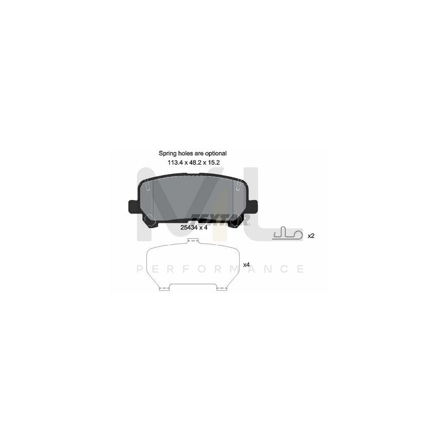 TEXTAR 2543401 Brake pad set incl. wear warning contact