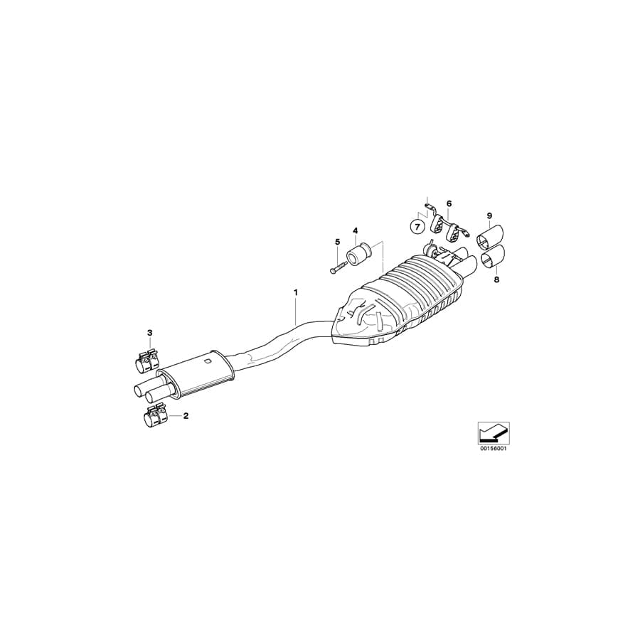 Genuine BMW 18303428040 E83 Exhaust System, Rear (Inc. X3) | ML Performance UK Car Parts