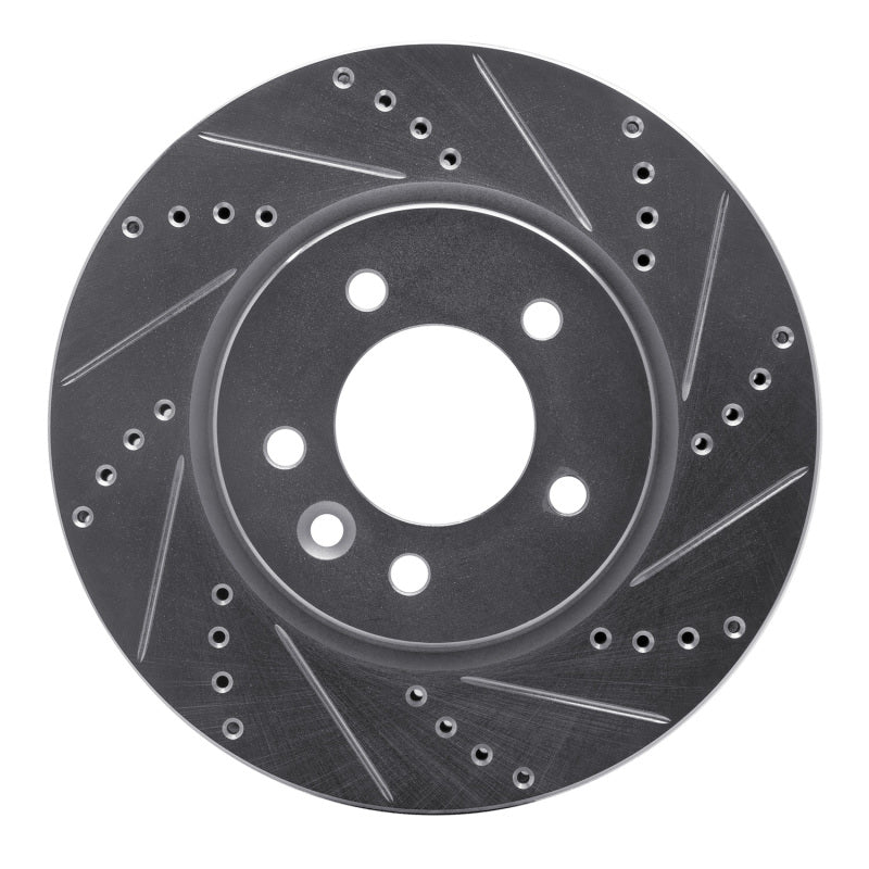 R1 Concepts R1 05-07 Land Rover LR3 Front Right Drilled & Slotted Silver Brake Rotor