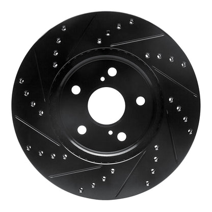 R1 Concepts R1 02-15 Lexus ES300 Front Right Drilled & Slotted Black Brake Rotor