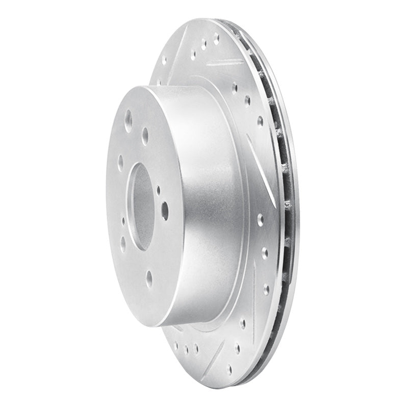 R1 Concepts R1 93-01 Infiniti J30 Rear Left Drilled & Slotted Silver Brake Rotor