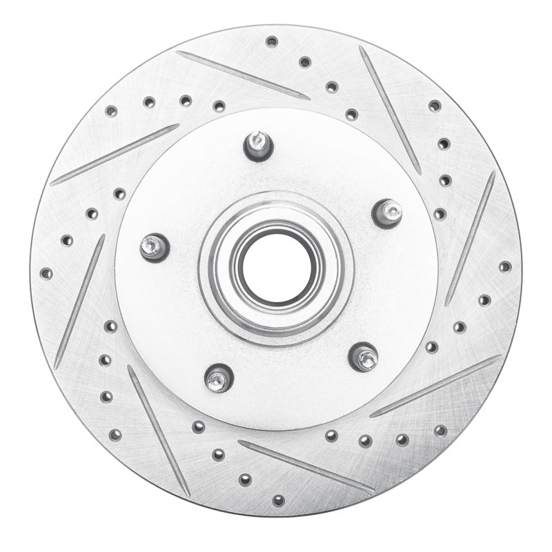 R1 Concepts R1 94-01 Ford E-150 Econoline Club Wagon Front Right Drilled & Slotted Silver Brake Rotor