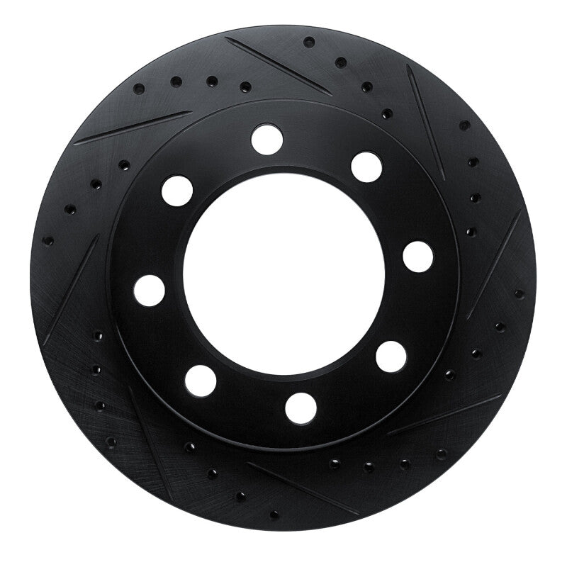 R1 Concepts R1 71-97 Dodge B3500 / B2500 Front Right Drilled & Slotted Black Brake Rotor