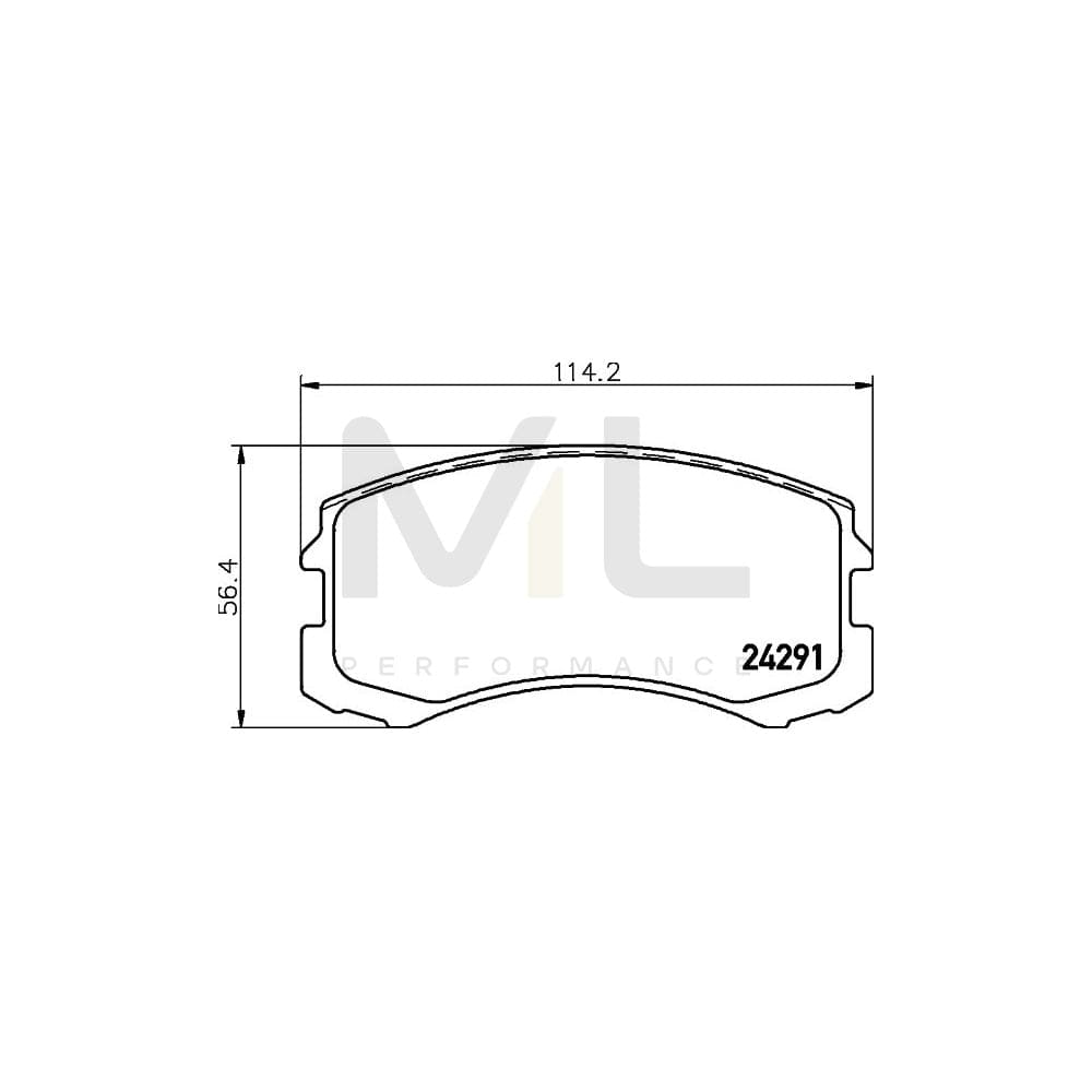 Hella 8DB 355 013-071 Brake Pad Set For Mitsubishi Lancer Not Prepared For Wear Indicator | ML Performance Car Parts