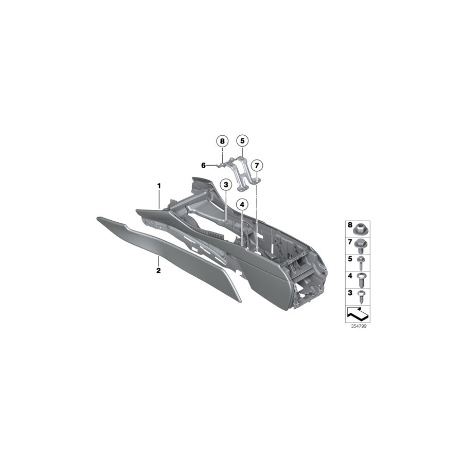 Genuine BMW 51169216816 F10 F11 Center Console OYSTER (Inc. 520d ed, 525d & 535i)