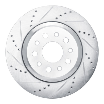 R1 Concepts R1 14-16 Maserati Ghibli Rear Left Drilled & Slotted Silver Brake Rotor