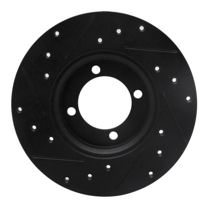 R1 Concepts R1 74-87 Dodge COLT Front Right Drilled & Slotted Black Brake Rotor
