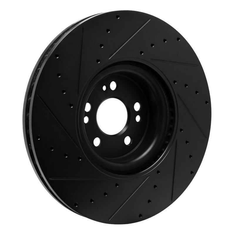 R1 Concepts R1 20-26 Mercedes-Benz GLE450e Front Right Drilled & Slotted Black Brake Rotor