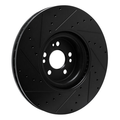 R1 Concepts R1 20-26 Mercedes-Benz GLE450e Front Right Drilled & Slotted Black Brake Rotor