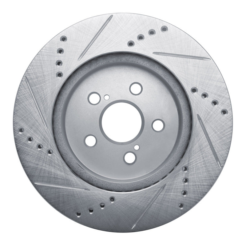 R1 Concepts R1 19-25 Toyota Prius Prime Front Right Drilled & Slotted Silver Brake Rotor