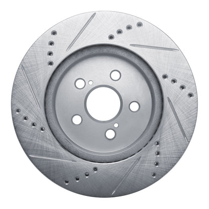 R1 Concepts R1 19-25 Toyota Prius Prime Front Right Drilled & Slotted Silver Brake Rotor