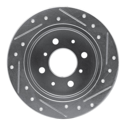 R1 Concepts R1 88-01 Acura Integra Rear Left Drilled & Slotted Silver Brake Rotor