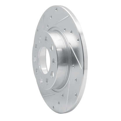 R1 Concepts R1 15-25 Alfa Romeo Tonale Rear Left Drilled & Slotted Silver Brake Rotor