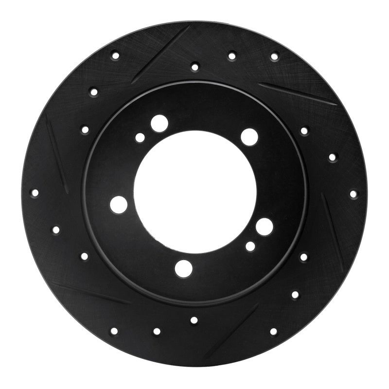 R1 Concepts R1 90-94 Eagle TALON Rear Left Drilled & Slotted Black Brake Rotor