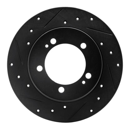R1 Concepts R1 90-94 Eagle TALON Rear Left Drilled & Slotted Black Brake Rotor