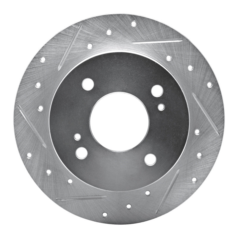 R1 Concepts R1 89-98 Nissan 240SX Rear Left Drilled & Slotted Silver Brake Rotor