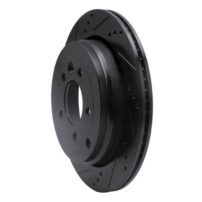 R1 Concepts R1 05-07 Land Rover LR3 Rear Left Drilled & Slotted Black Brake Rotor