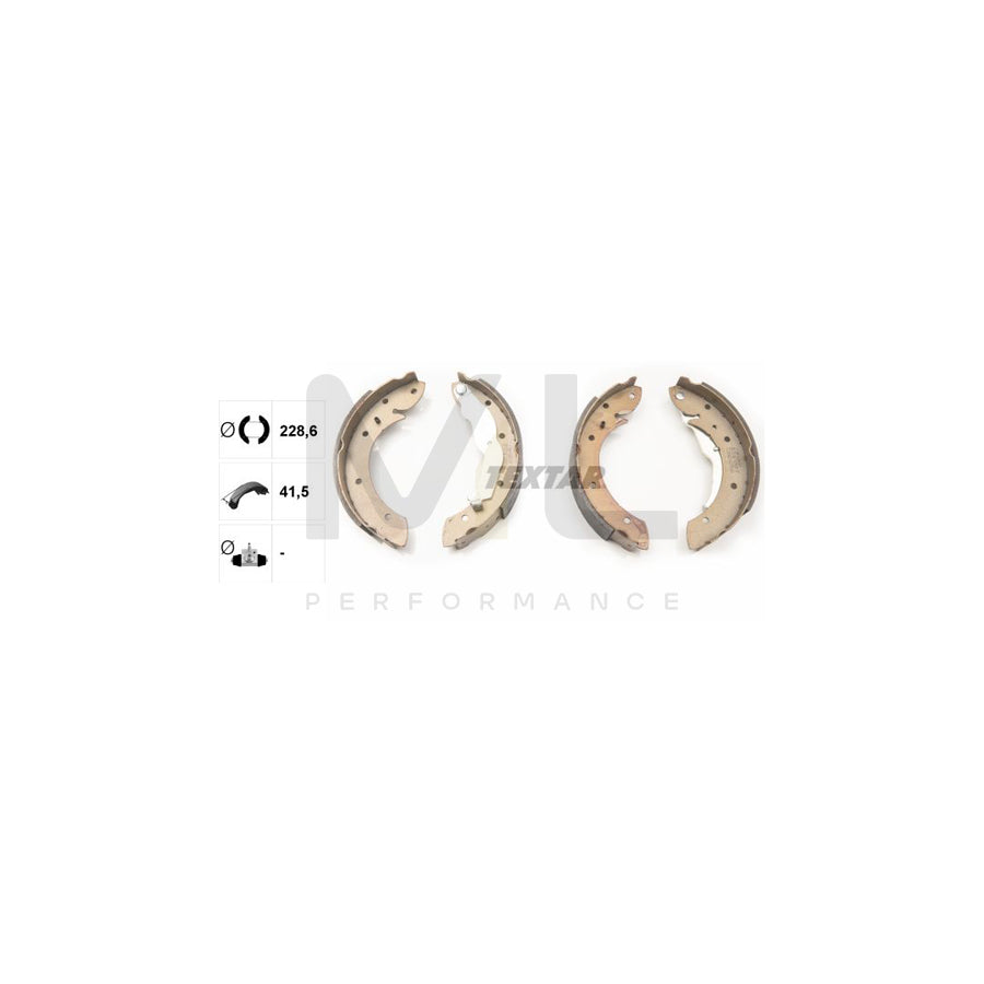 TEXTAR 91050000 Brake Shoe Set with handbrake lever